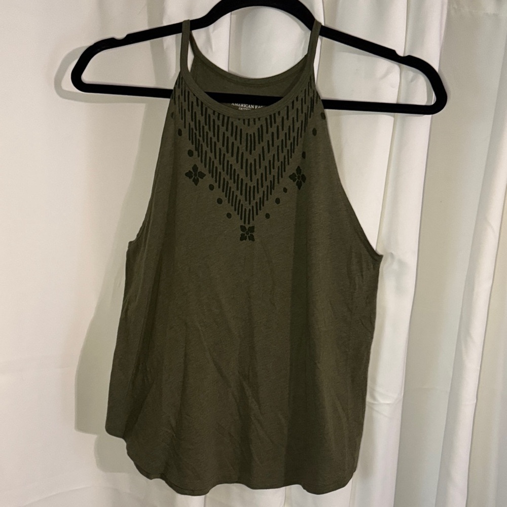 American Eagle Outfitters olive green high-neck tank top size Large